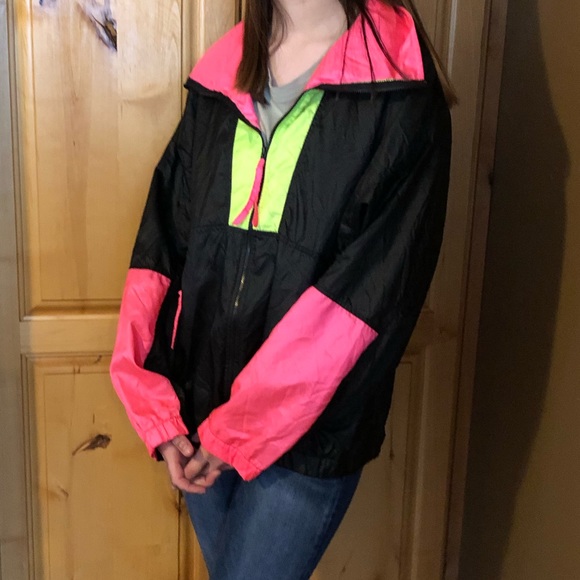 Columbia Jackets & Blazers - Vintage 80s 90s Neon Columbia Zip Up Windbreaker